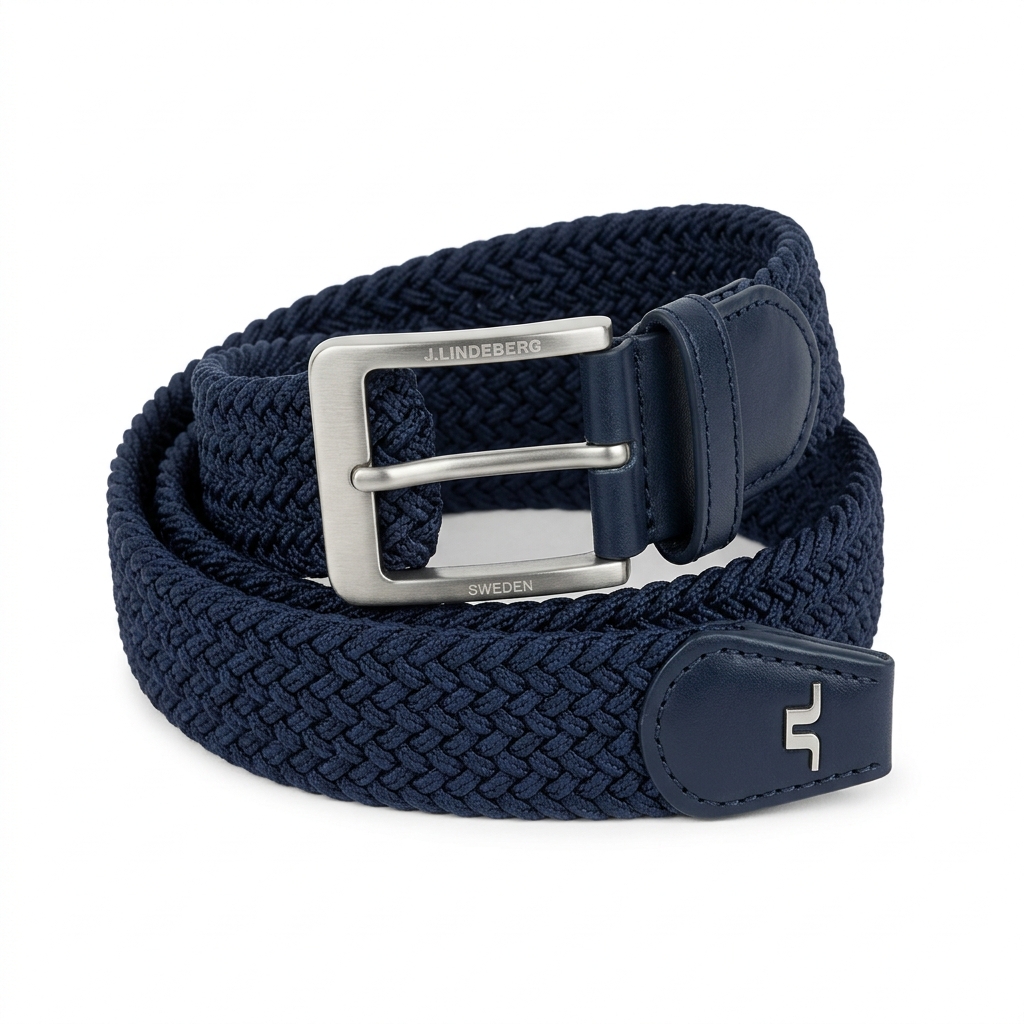 J.Lindeberg Braided Belt - Navy