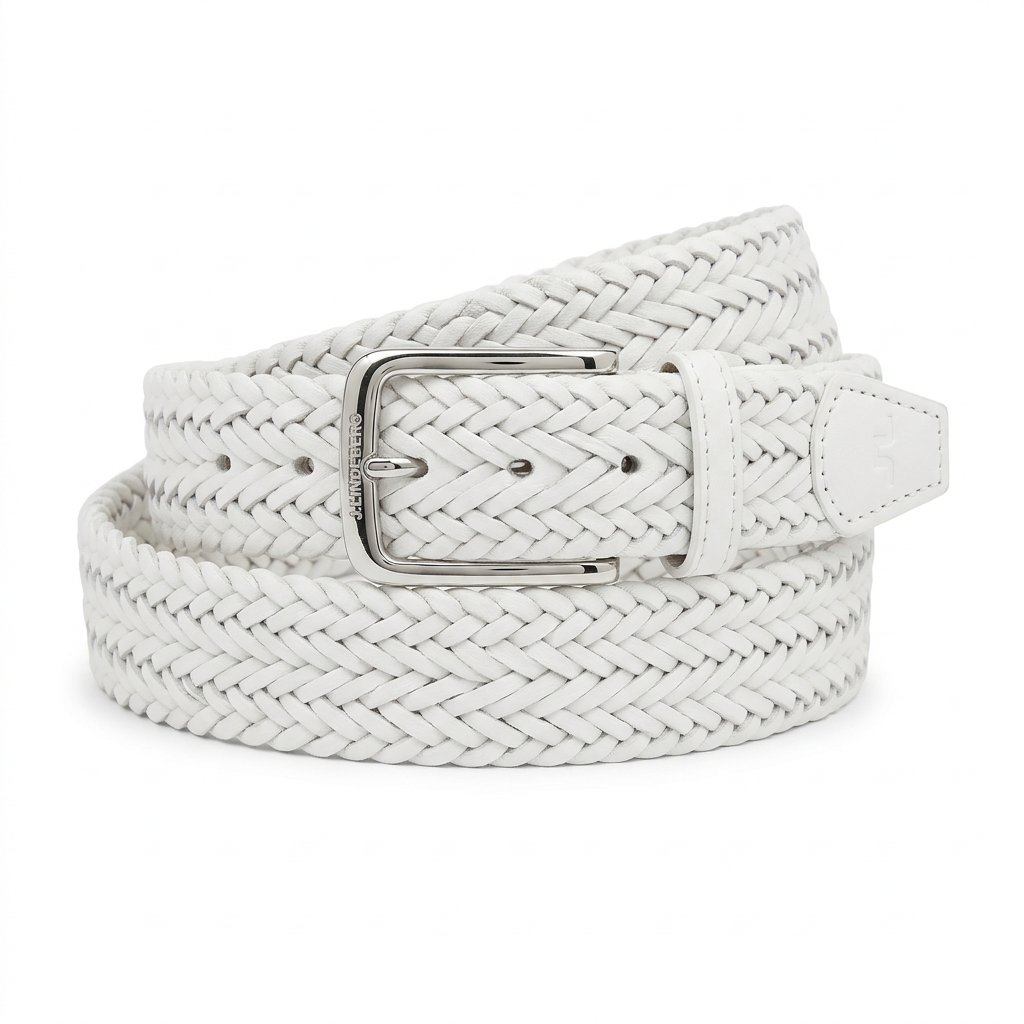 J.Lindeberg Braided Belt - White