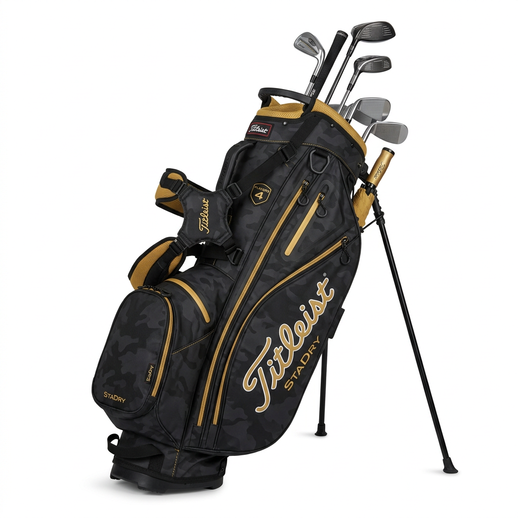 Titleist Players 4 StaDry Stand Bag - Black Camo/Gold